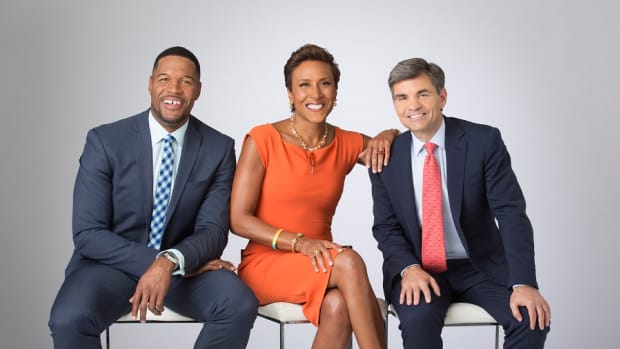 Michael Strahan, Robin Roberts and George Stephanopoulos
