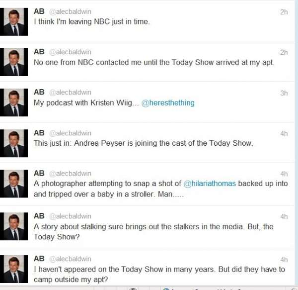 Alec Baldwin BLASTS NBC's Today For "Stalking"; Says He's Leaving The